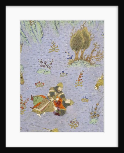 Persian 239 fol.67b Detail: Suhrāb slain by Rustam by Persian School