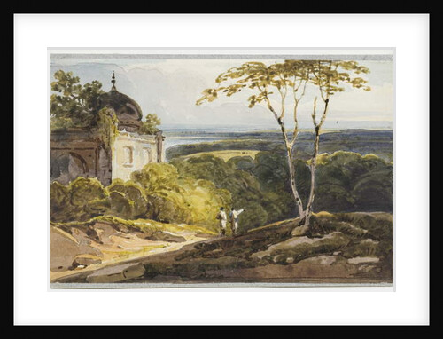 Landscape view with Muslim domed tomb, 1819 by George Chinnery