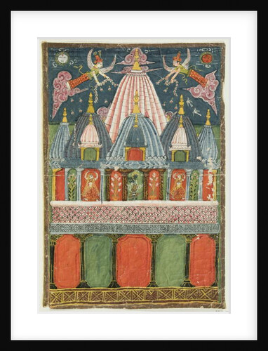 A temple containing an image of Venu-gopala-krishna with two dancing girls performing for the deity, 1823 by Indian School