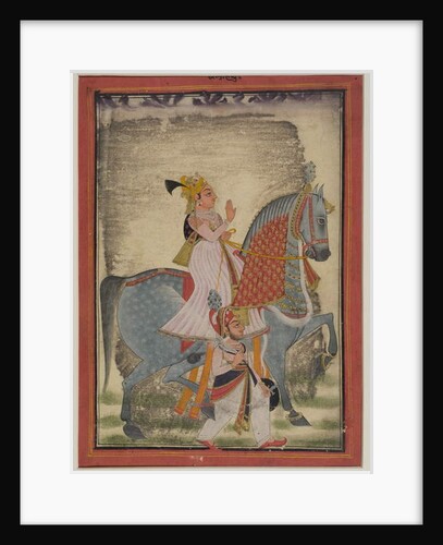 Nobleman of Mewar riding Nur accompanied by a sais on foot, 1820 by Indian School