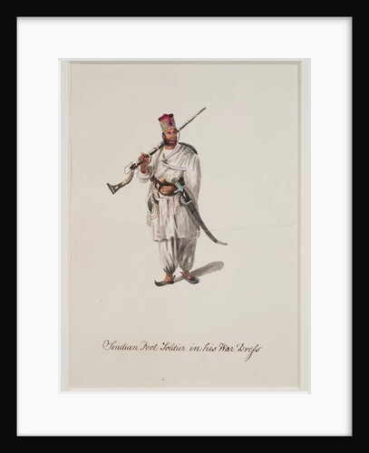 Sindian Foot Soldier in his War Dress, 1815 by Robert Melville Grindlay