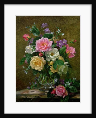 AB/32 Roses in a glass vase by Albert Williams