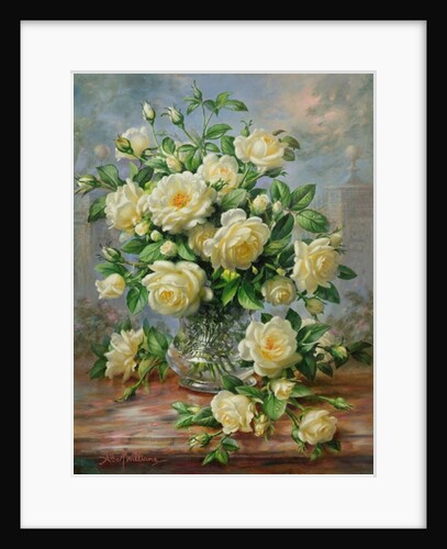 Princess Diana Roses in a Cut Glass Vase by Albert Williams