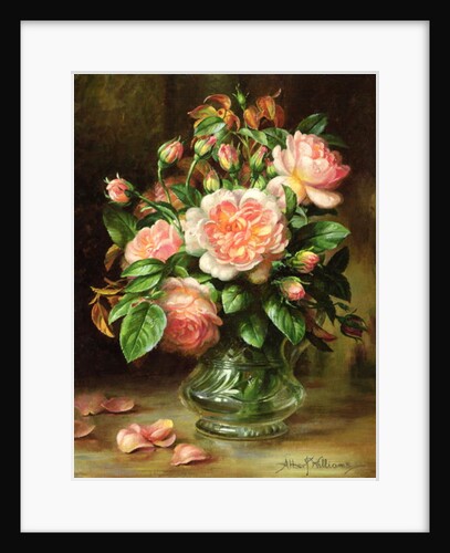 English Elegance Roses in a Glass by Albert Williams