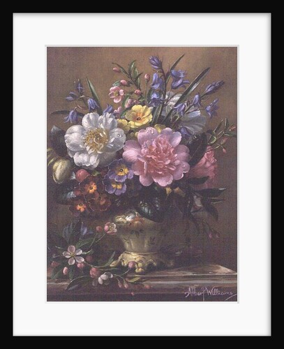 AB/111/2 Peonies, bluebells and primulas by Albert Williams
