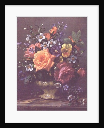 AB111/2 Roses and pansies by Albert Williams