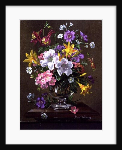 AW/214 Summer arrangement in a glass vase by Albert Williams