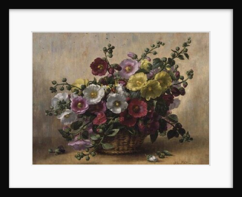 AB230 Hollyhocks in a Basket by Albert Williams