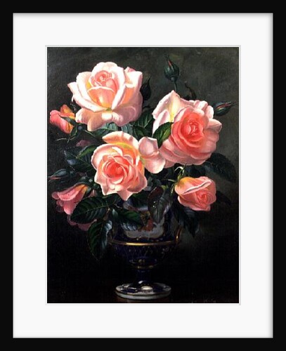 AB.262.Still Life with Pink Roses in Vases by Albert Williams