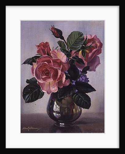 AB/289 Lady Sylvia Roses in a Silver Vase by Albert Williams