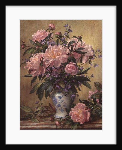 Vase of Peonies and Canterbury Bells by Albert Williams