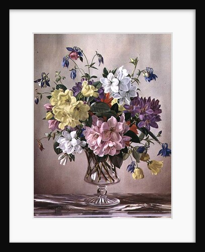 PB/321 Rhododendrons, Azaleas and Columbine in a Glass Vase by Albert Williams