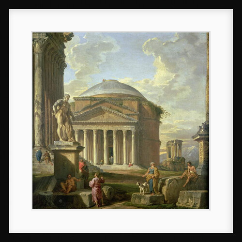 View of the Pantheon, the Farnese Hercules and other Roman Ruins by Giovanni Paolo Pannini or Panini