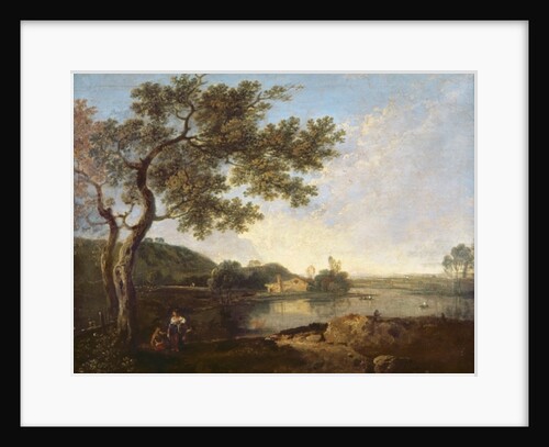 Italian River Scene with Figures by Richard Wilson