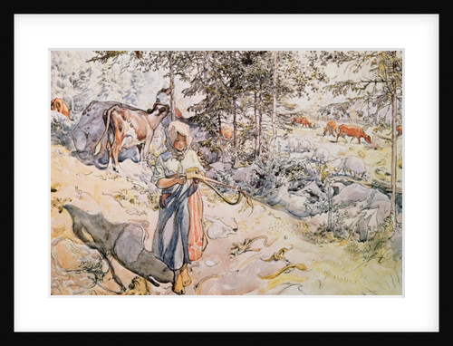 Young Girl Weaving, 1905 by Carl Larsson