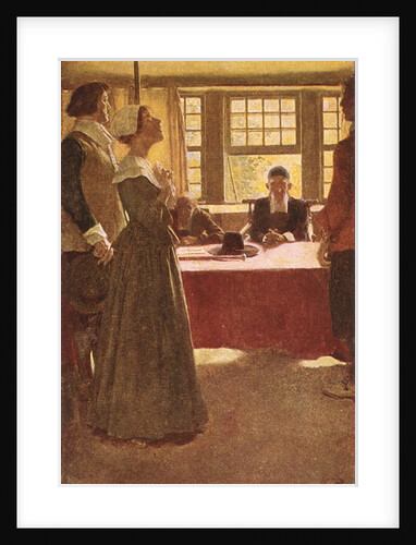 Mary Dyer Brought Before Governor Endicott by Howard (after) Pyle