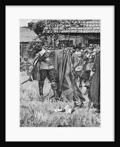 Endicott Cutting the Cross out of the English Flag by Howard Pyle
