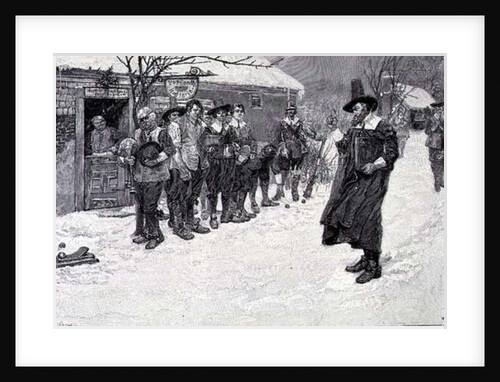 The Puritan Governor Interrupting the Christmas Sports by Howard Pyle