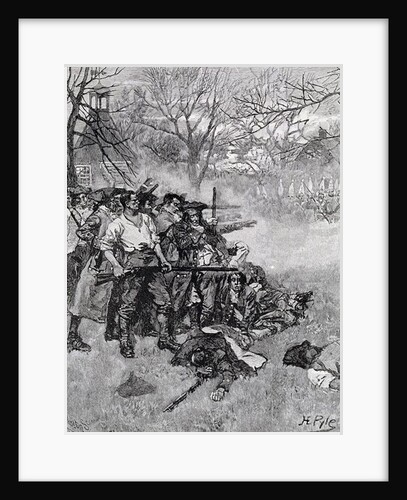 Lexington Green - 'If they want war, it may as well begin here' by Howard Pyle