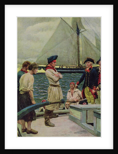 An American Privateer taking a British prize, 1908 by Howard Pyle