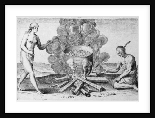 Cooking in a Pot, engraving by Gysbert van Veen by John (after) White