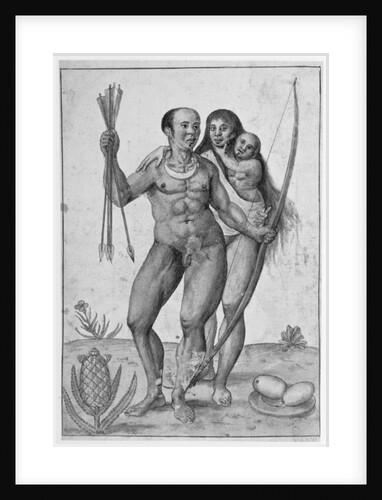 Brazilian Indian Man, Woman and Child by John White