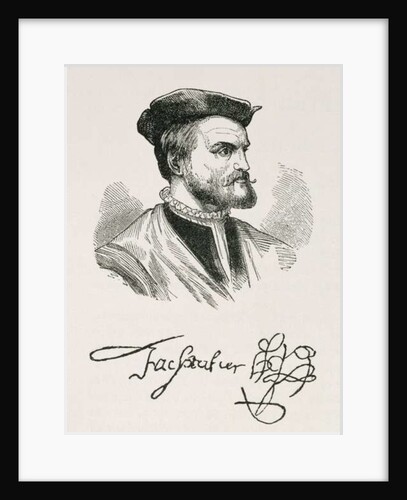 Jacques Cartier illustration from Volume IV of 'Narrative and Critical History of America', 1886 by English School