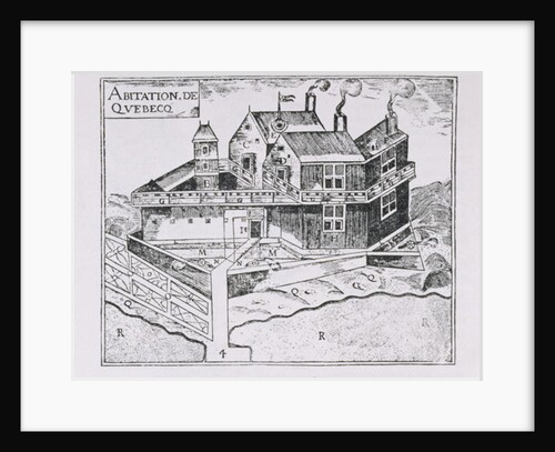 Champlain's View of Quebec by English School