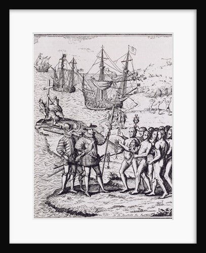 Columbus at Hispaniola by Theodor de Bry