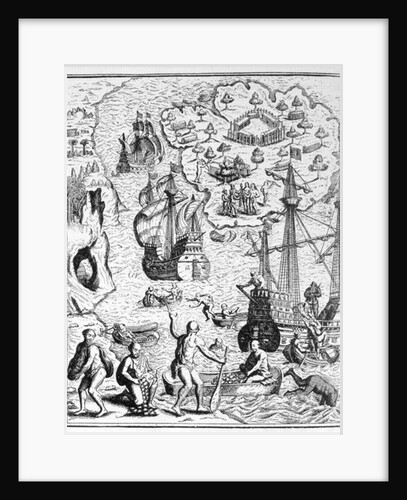 Columbus at Isla Margarita by English School