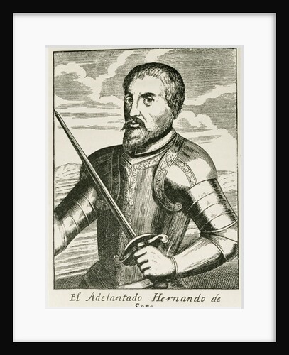 Portrait of Hernando de Soto from 'The Narrative and Critical History of America', edited by Justin Winsor, London, 1886 by English School