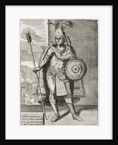 Portrait of Montezuma II from 'The Narrative and Critical History of America', edited by Justin Winsor, London, 1886 by English School