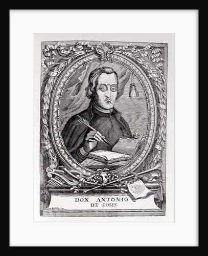 Portrait of Antonio de Solis y Rivadeneira from 'The Narrative and Critical History of America', edited by Justin Winsor, London, 1886 by English School