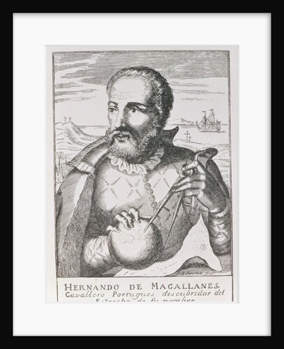 Portrait of Hernando de Magallanes from 'The Narrative and Critical History of America', edited by Jusin Winsor, London, 1886 by English School