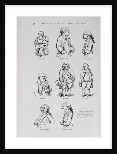 Caricatures from 'The Narrative and Critical History of America', edited by Justin Winsor, London, 1886 by English School