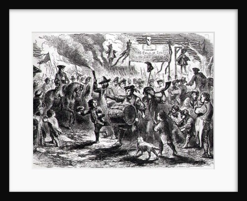 The Stamp Act Riots at Boston, 25th August 1765 by American School