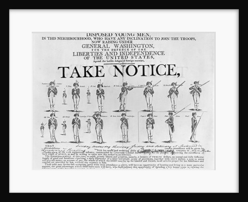 US Army Recruiting Poster Showing Various Positions of a Soldier Under Arms by American School