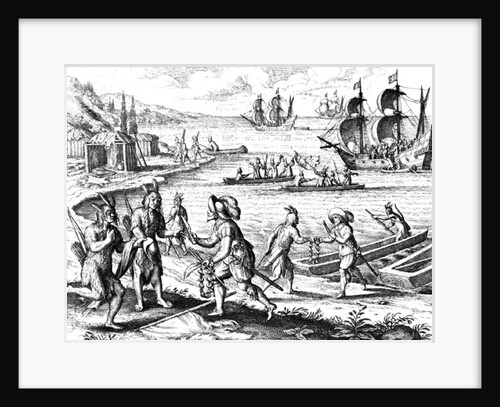 English Trading with Indians of the West Indies by Jacques (d.1587/88) (after) Le Moyne