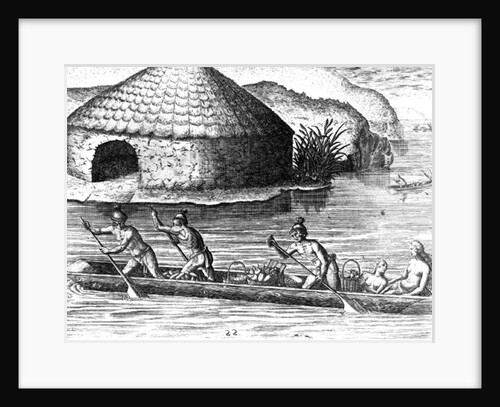 Florida Indians Storing their Crops in the Public Granary by Jacques Le Moyne