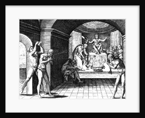 Mexican Indian religious service of penitence by Jacques Le Moyne