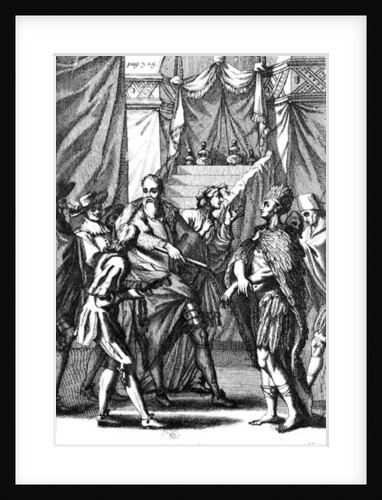 Cortes and Montezuma II made prisoner in 1519, 1691 by American School
