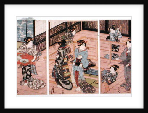 The Tea House at Edo, by Kunishand, by Anonymous