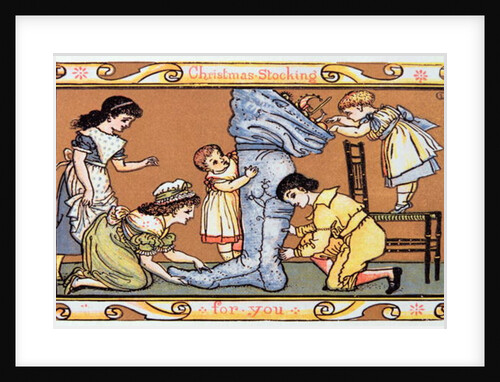 Christmas Stocking For You, a Victorian christmas card by English School