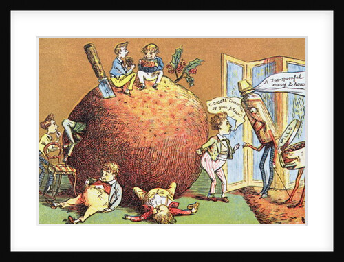 The Christmas Pudding, a Victorian christmas card by English School