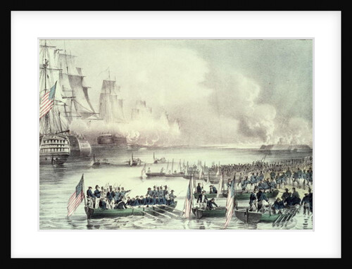 Landing of the American Force at Vera Cruz, under General Scott, March 1847 by N. and Ives J.M. (1824-95) Currier