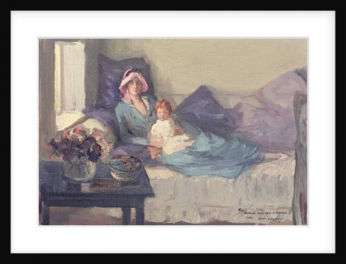 Mrs Winston Churchill with her daughter, Sarah, after 1914 by John Lavery