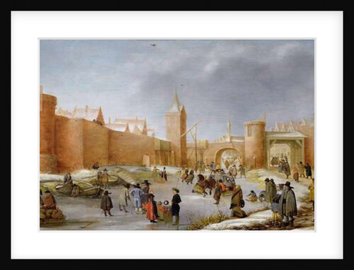 Skaters and Kolf Players Outside the City Walls of Kampen by Barent Avercamp