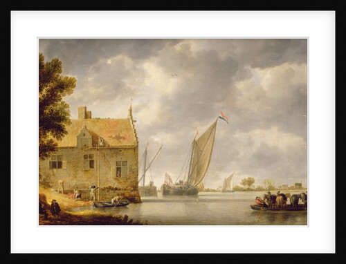 Builders Repairing a House by a River by Bonaventura Peeters
