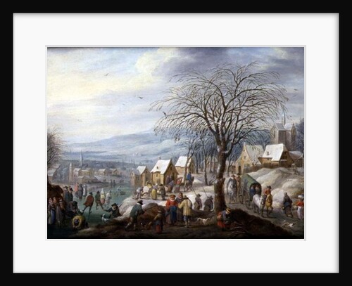 A Village Winter Landscape by Charles Beschey