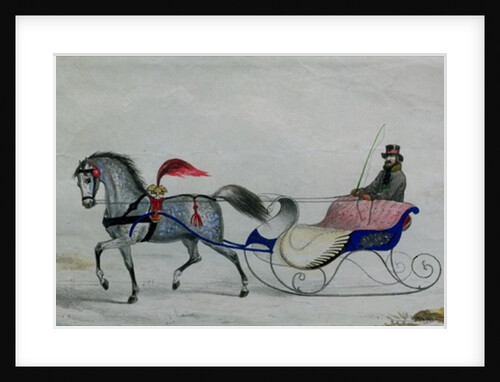 Horse Drawn Sleigh by School Russian